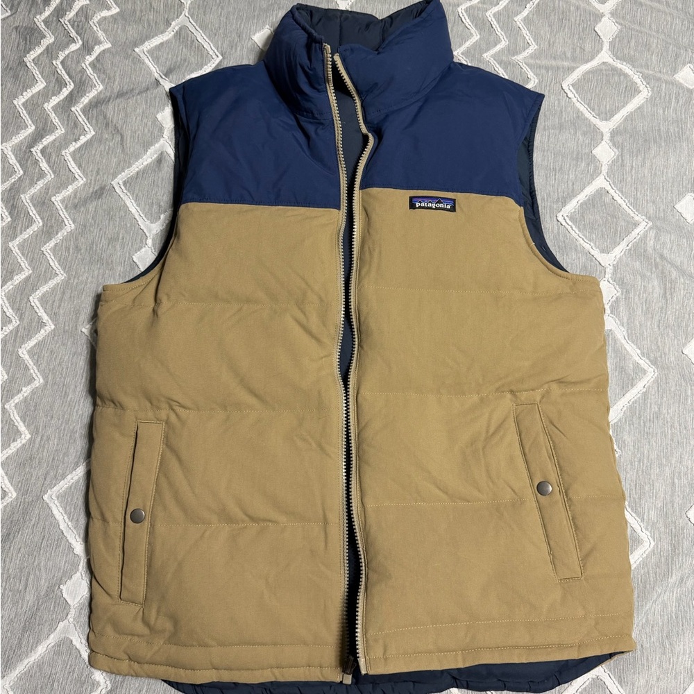 Patagonia Reversible Blue and Tan Vest